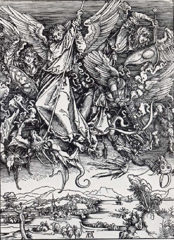 Albrecht Durer St.Michael Battling the Dragon china oil painting image